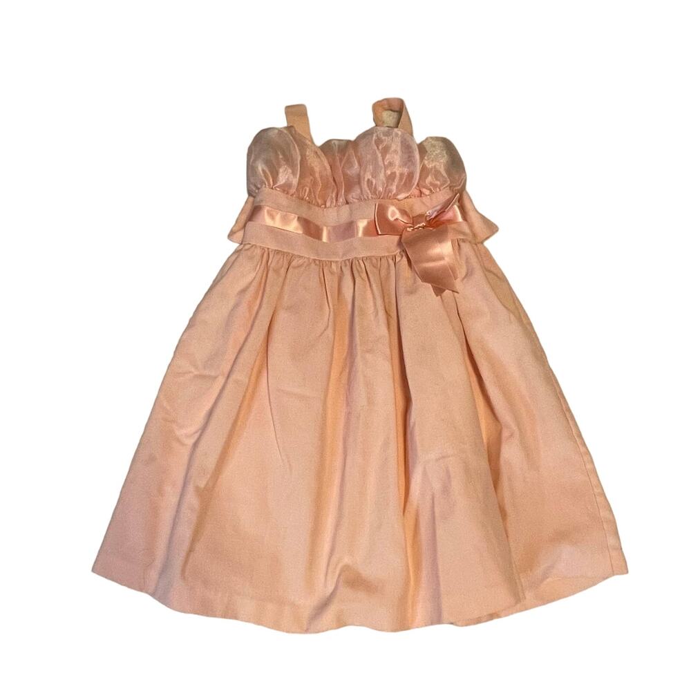 Bonnie Jean Light Pale Pink Dress with Satinnamd Bow Girls Size 6
